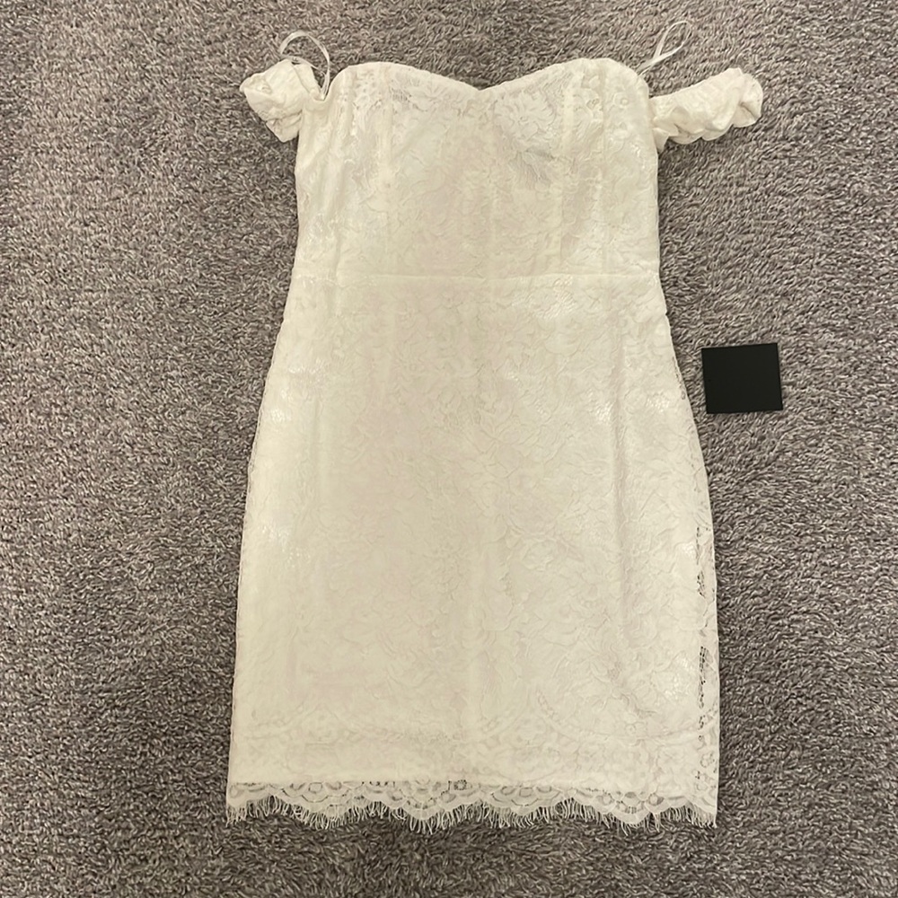 Lulus white mini dress lace
